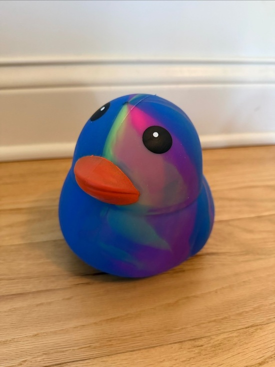 Squeeze Other - Host Pick NEW Viral Sunny Days Jumbo Squeezy Ducks - Tie Dye Blue | Squishy Toy